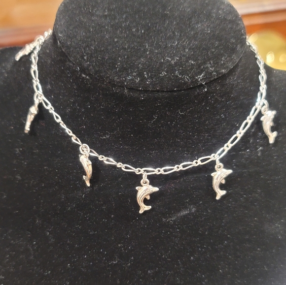 Sterling silver charm anklet - Picture 2 of 4